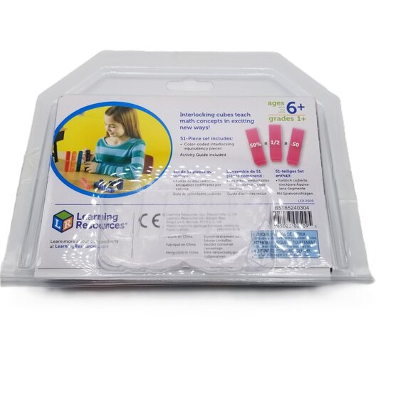 Learning Resources Fraction Tower Equivalency Cubes 51-Piece Math Set NEW - Picture 2 of 2